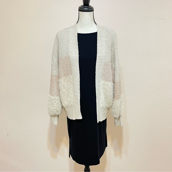 The Impeccable Pig cream pink open cardigan sweater size small - Picture 4 of 13